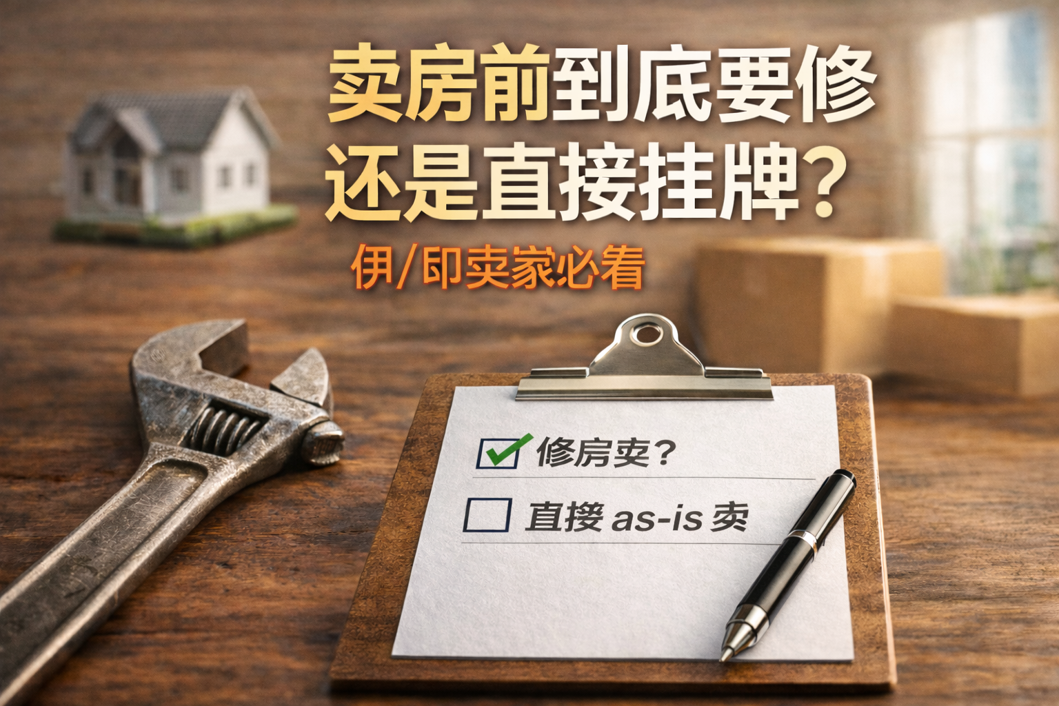 芝加哥房主卖房前要不要修房还是原样as is 卖